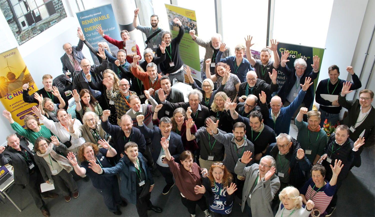 Group of community energy practitioners at a Community Energy Conference, March 2024. 